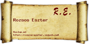 Rozsos Eszter névjegykártya